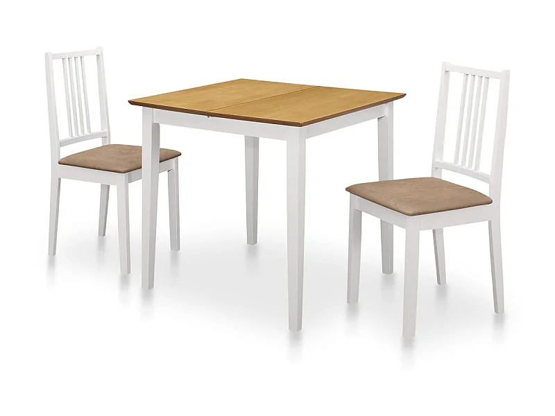 Mobilier de salle à manger 3 pcs MDF Blanc