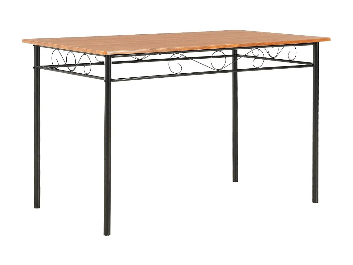Ensemble de salle à manger 7 pcs MDF et acier Marron