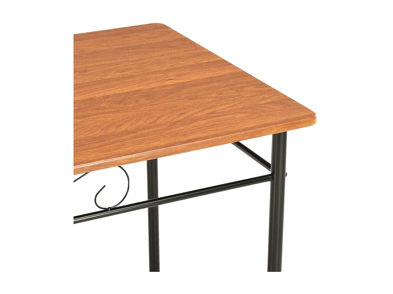 Ensemble de salle à manger 7 pcs MDF et acier Marron