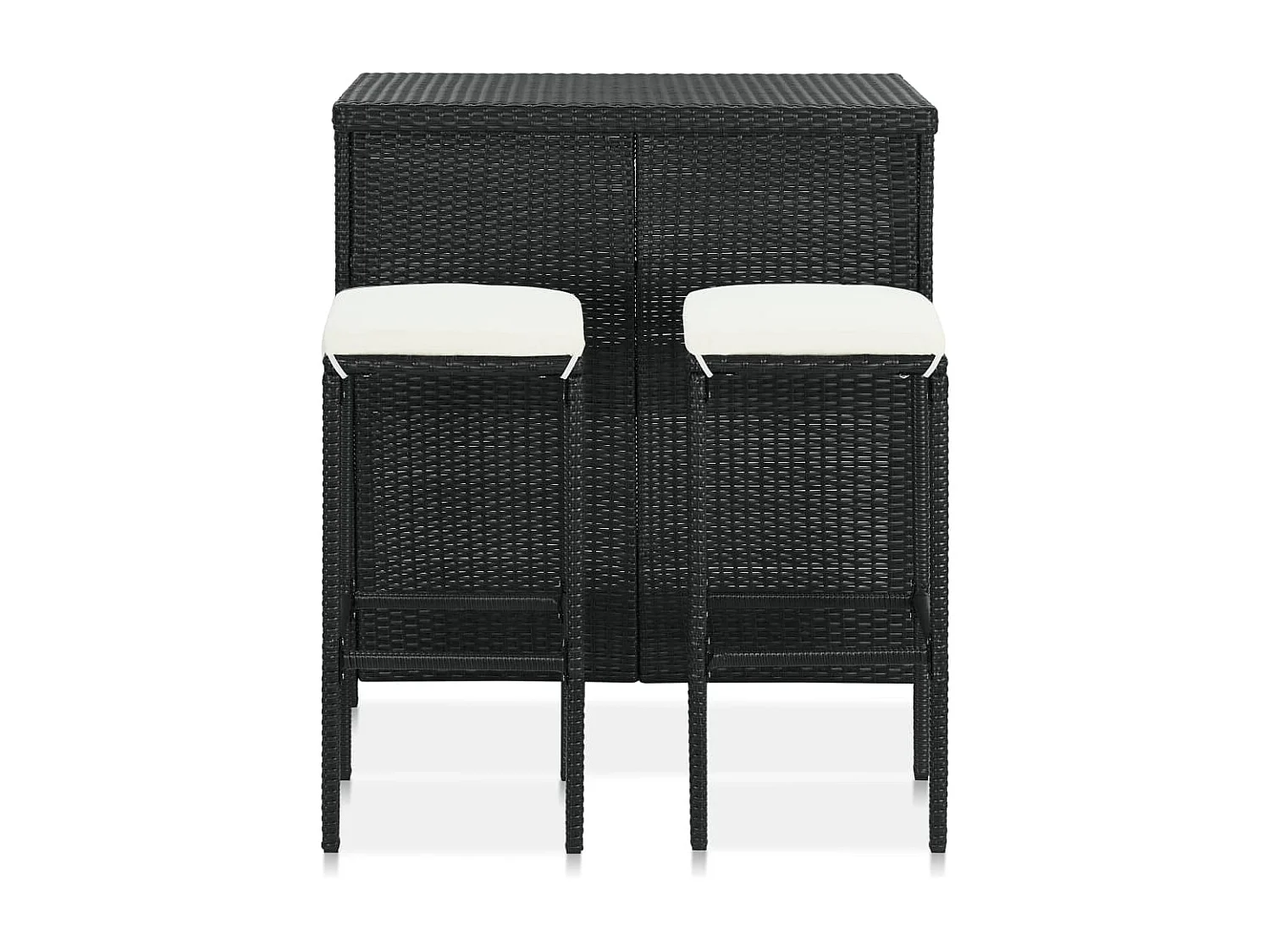Ensemble de bar 3 pcs Résine tressée Noir