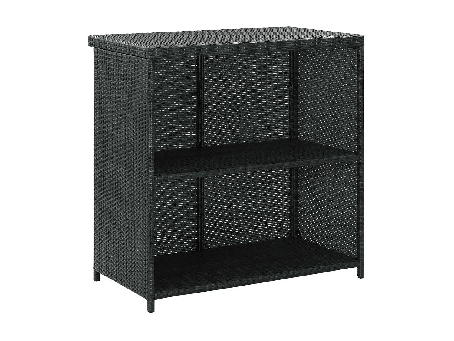 Ensemble de bar 3 pcs Résine tressée Noir