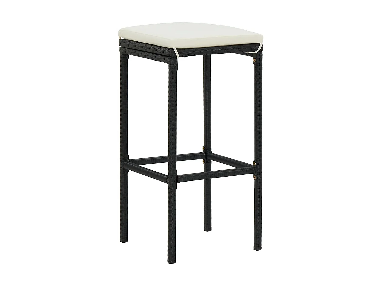 Ensemble de bar 3 pcs Résine tressée Noir