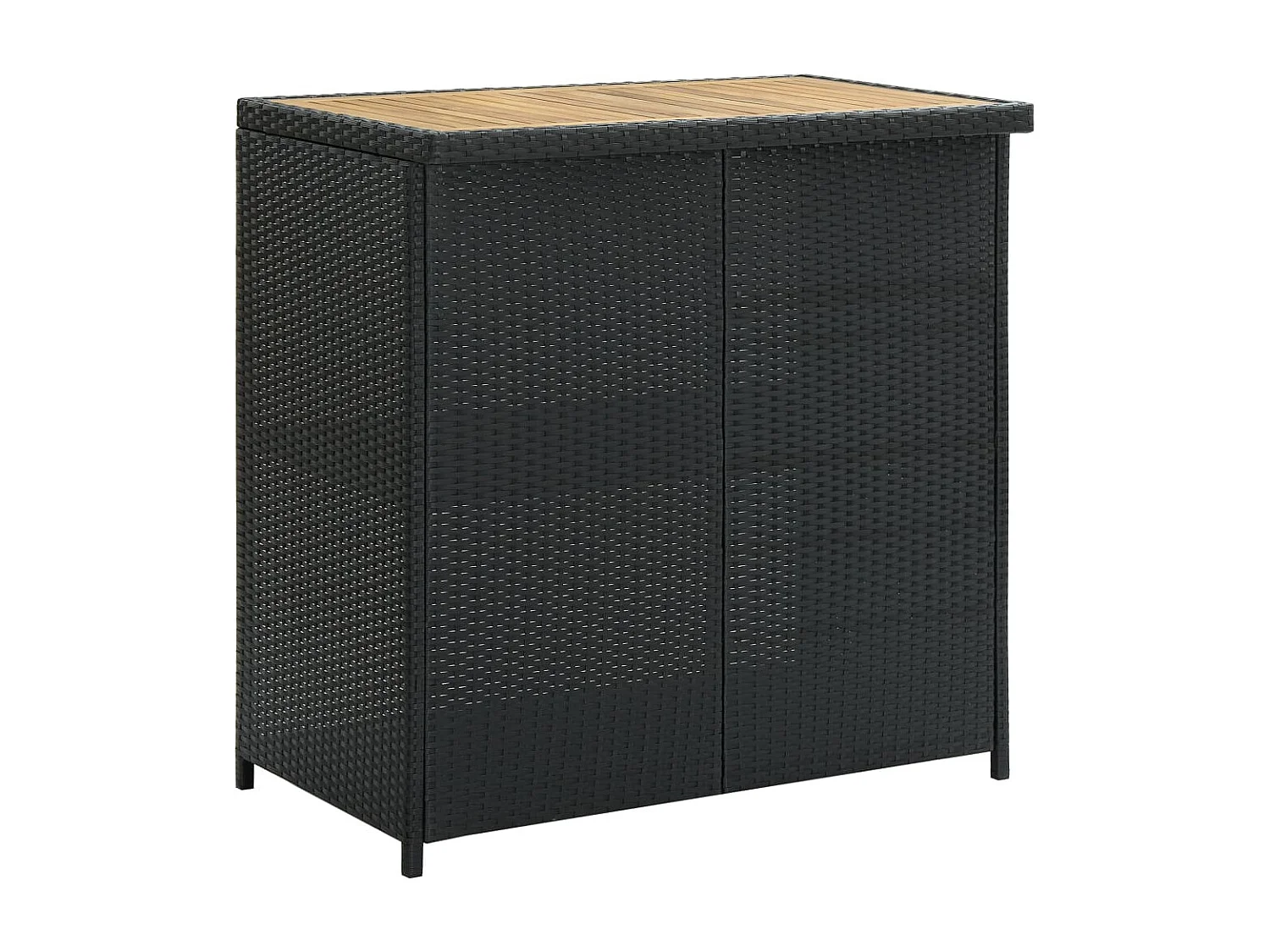 Ensemble de bar 3 pcs Résine tressée Noir 2