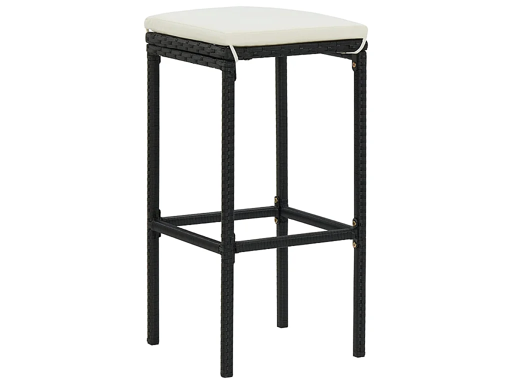 Ensemble de bar 3 pcs Résine tressée Noir 2