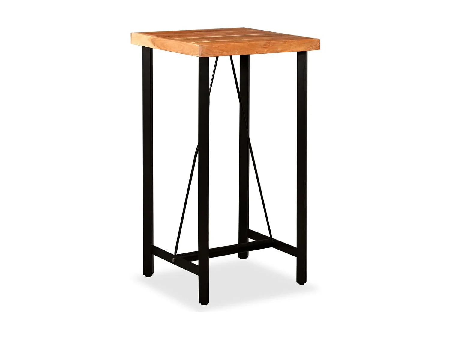 Ensemble de bar 3 pcs Bois d'acacia Cuir véritable et toile