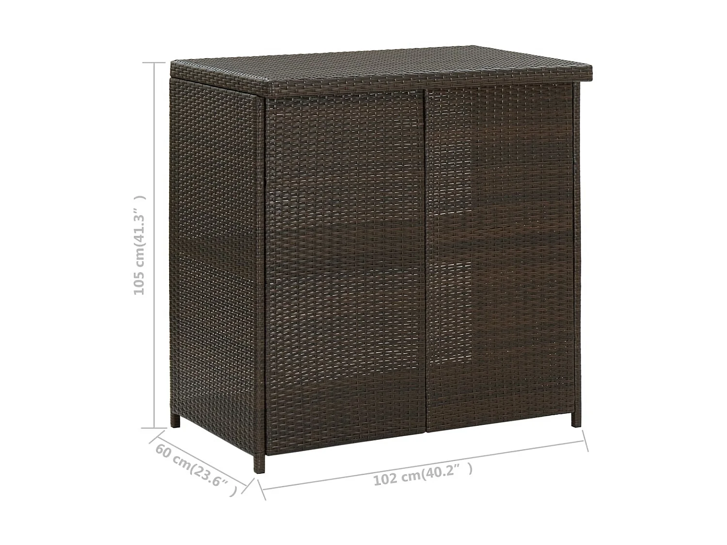 Ensemble de bar 3 pcs Résine tressée Marron