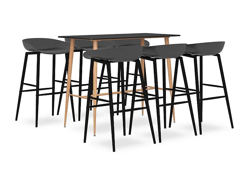 Ensemble de bar 7 pcs Noir et gris