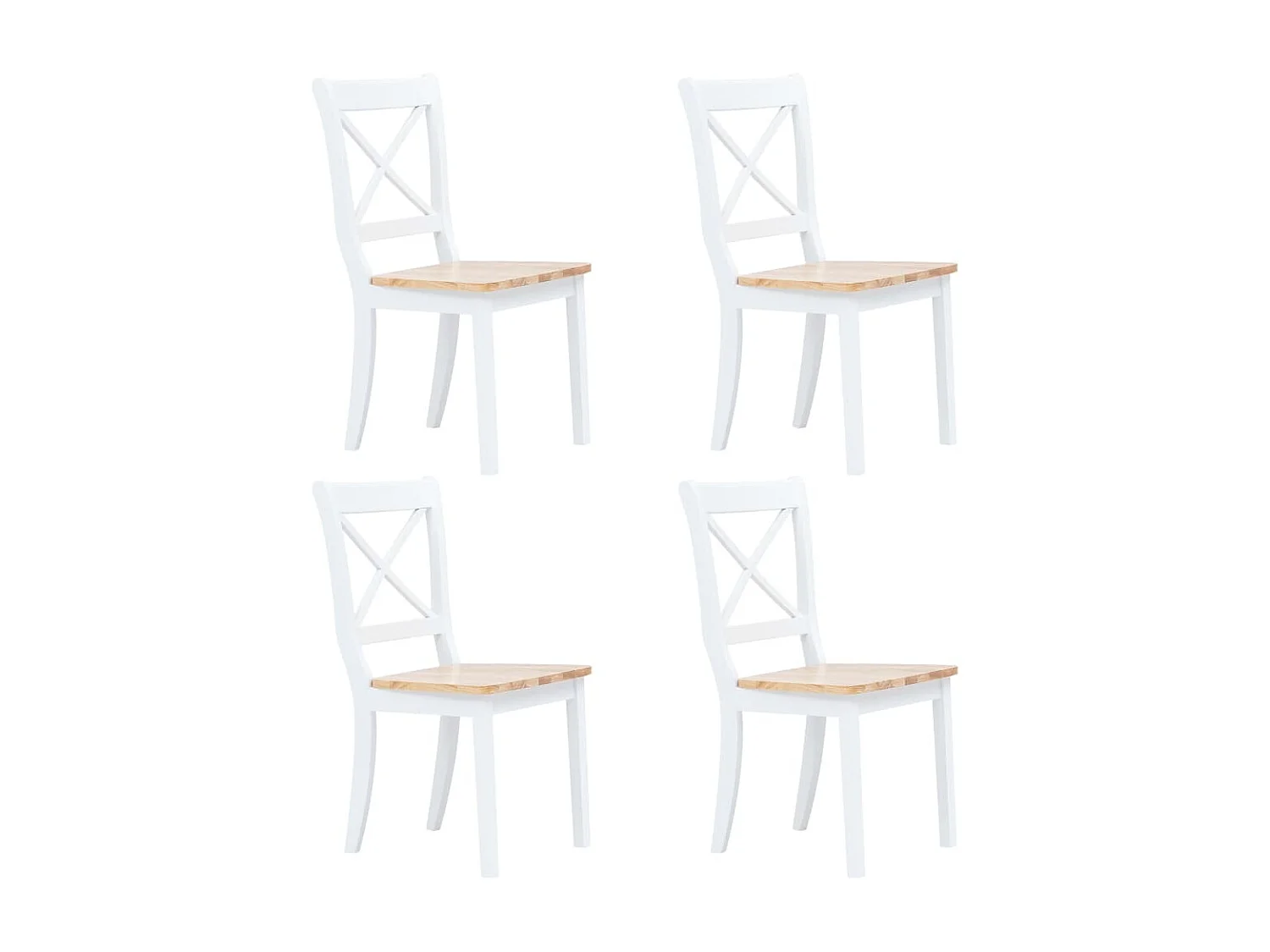 Ensemble de salle à manger 5 pcs Bois d'hévéa Blanc et marron