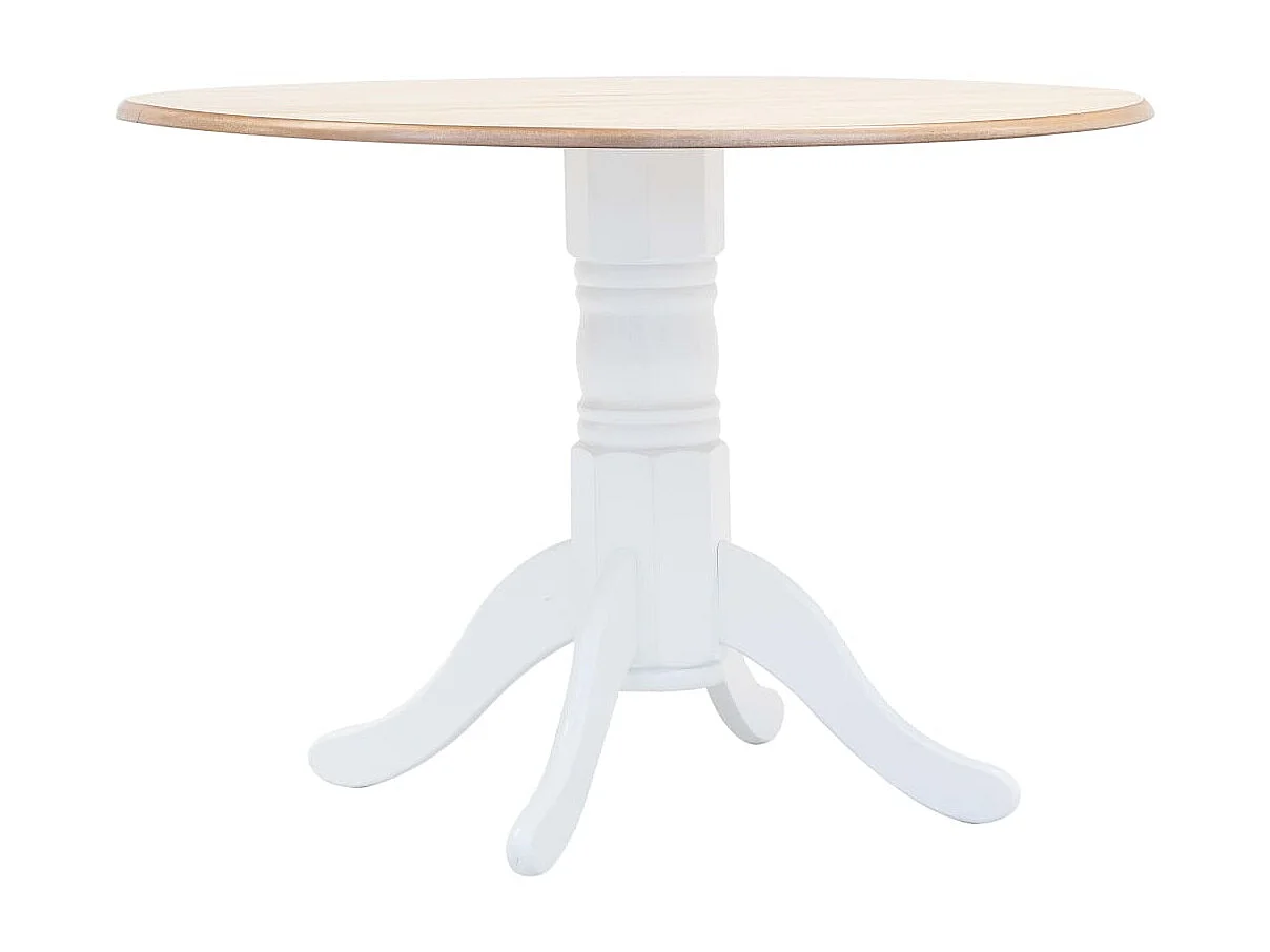 Ensemble de salle à manger 5 pcs Bois d'hévéa Blanc et marron