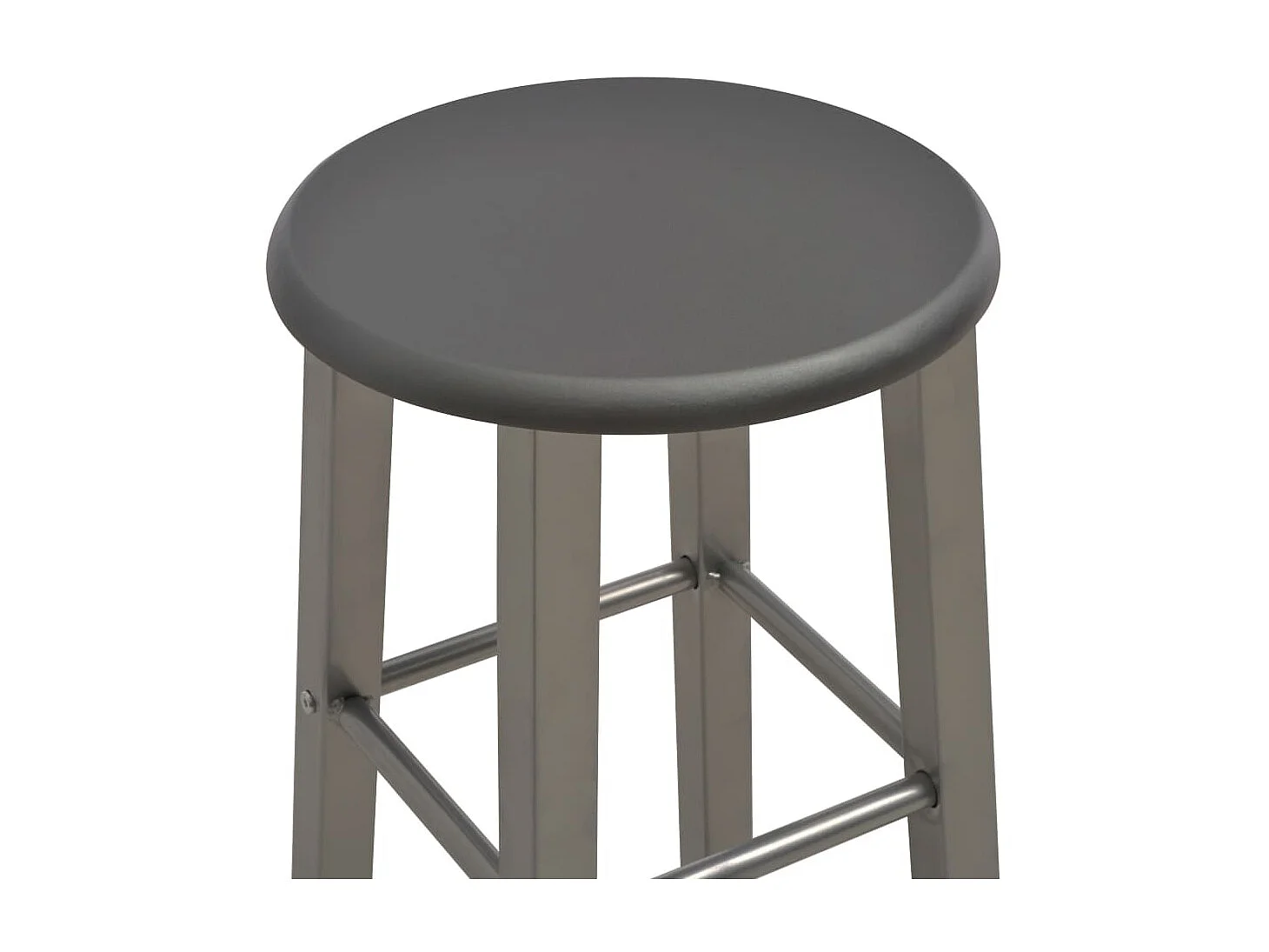 Ensemble de bar 3 pcs Bois et acier Anthracite