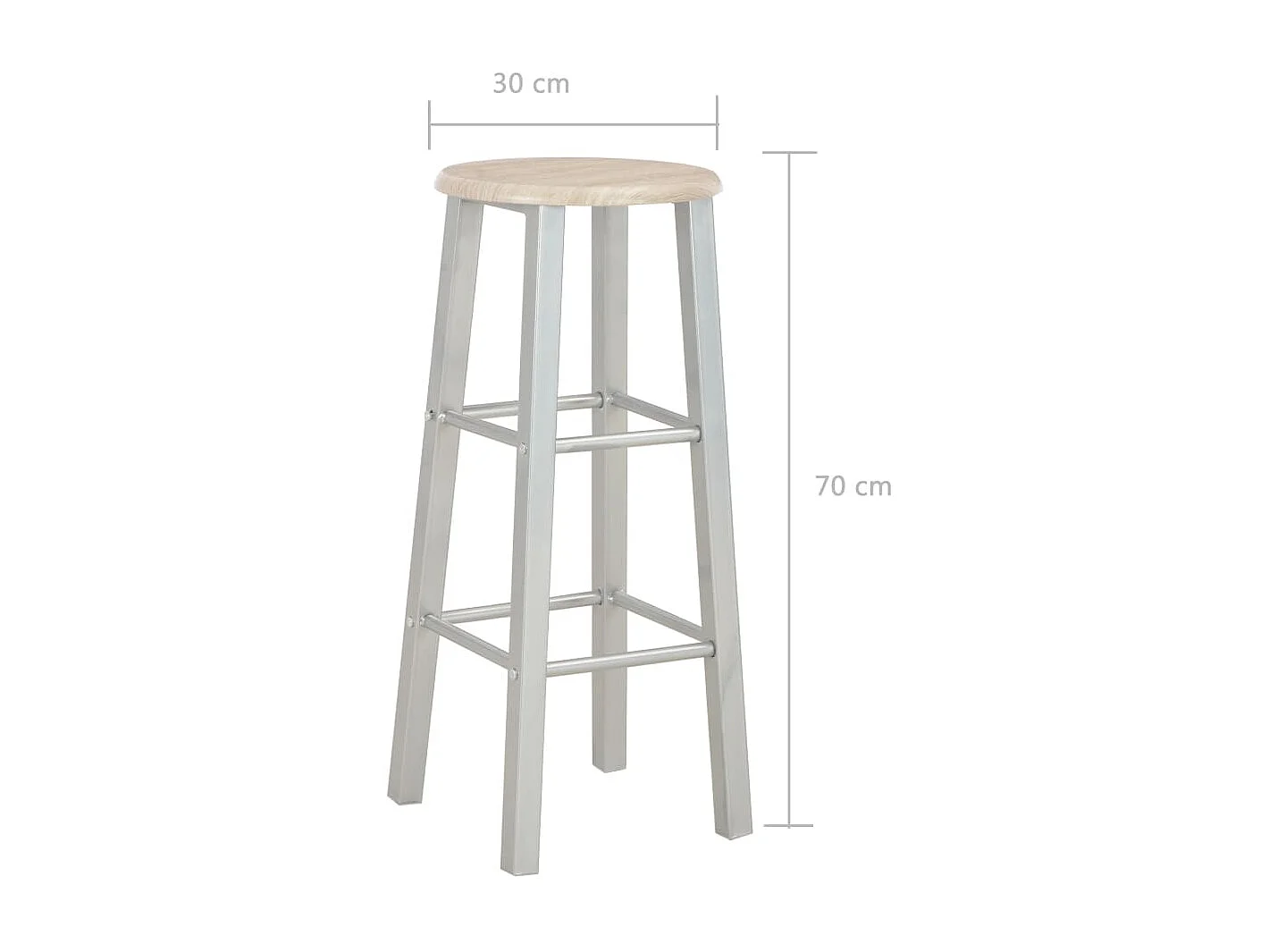 Ensemble de bar 3 pcs Bois et acier