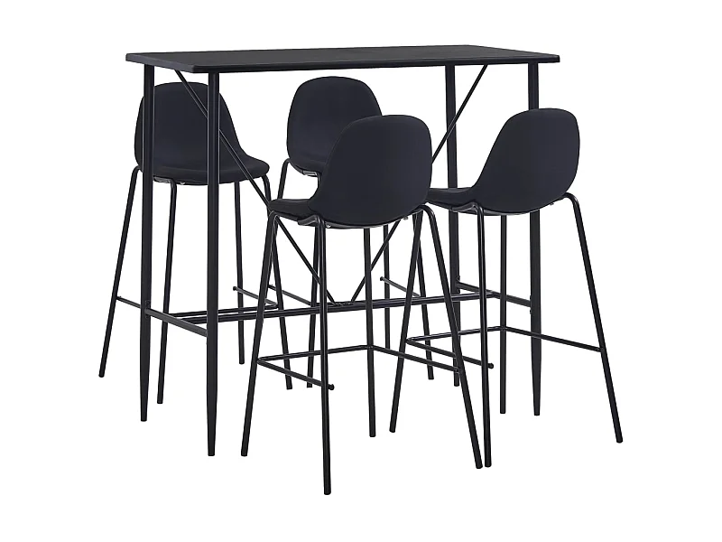 Ensemble de bar 5 pcs Tissu Noir 8