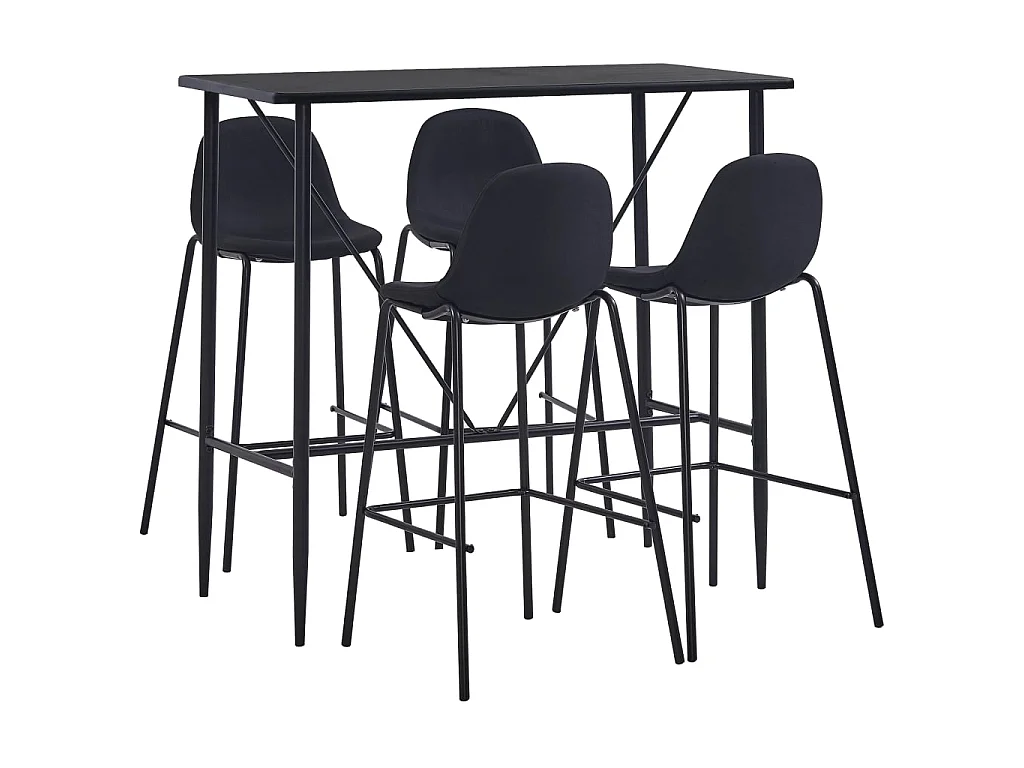 Ensemble de bar 5 pcs Tissu Noir 8