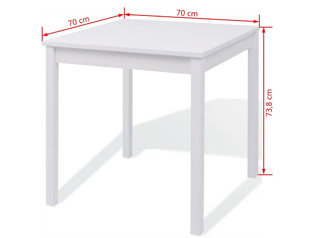 Ensemble de salle à manger trois pièces Pinède Blanc