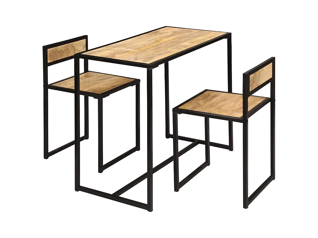 Ensemble de salle à dîner 3 pcs Bois de manguier solide