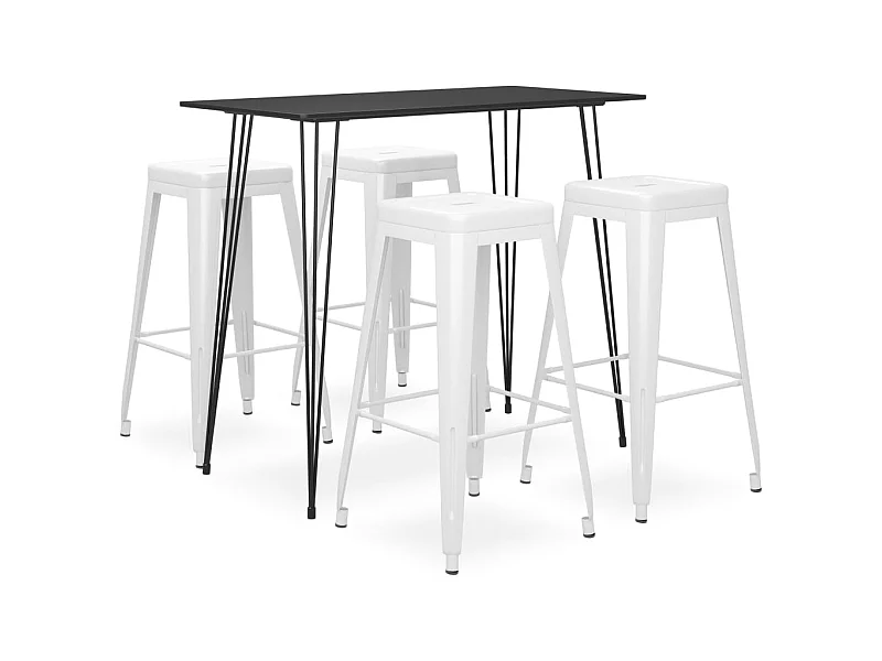 Ensemble de bar 5 pcs Noir et blanc 10