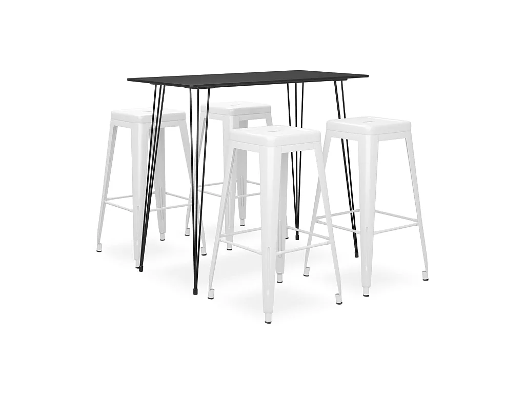 Ensemble de bar 5 pcs Noir et blanc 10