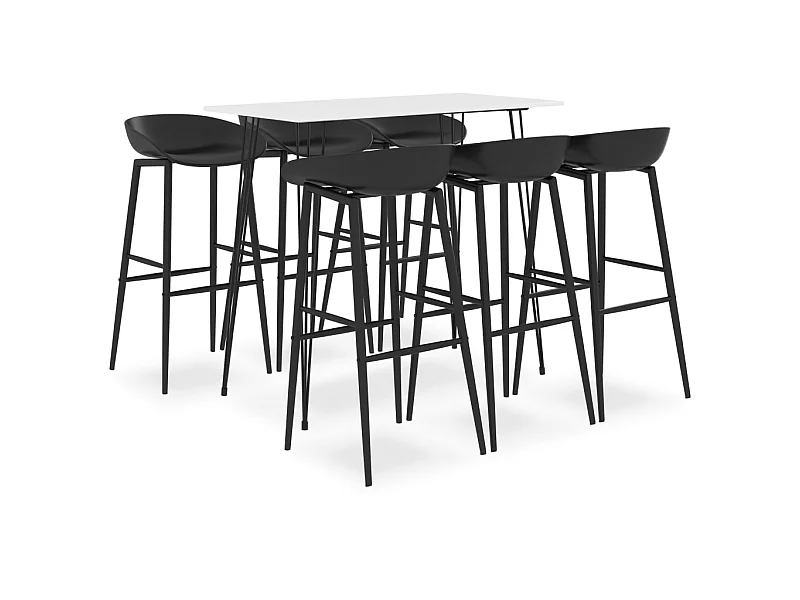 Ensemble de bar 7 pcs Blanc et noir 3