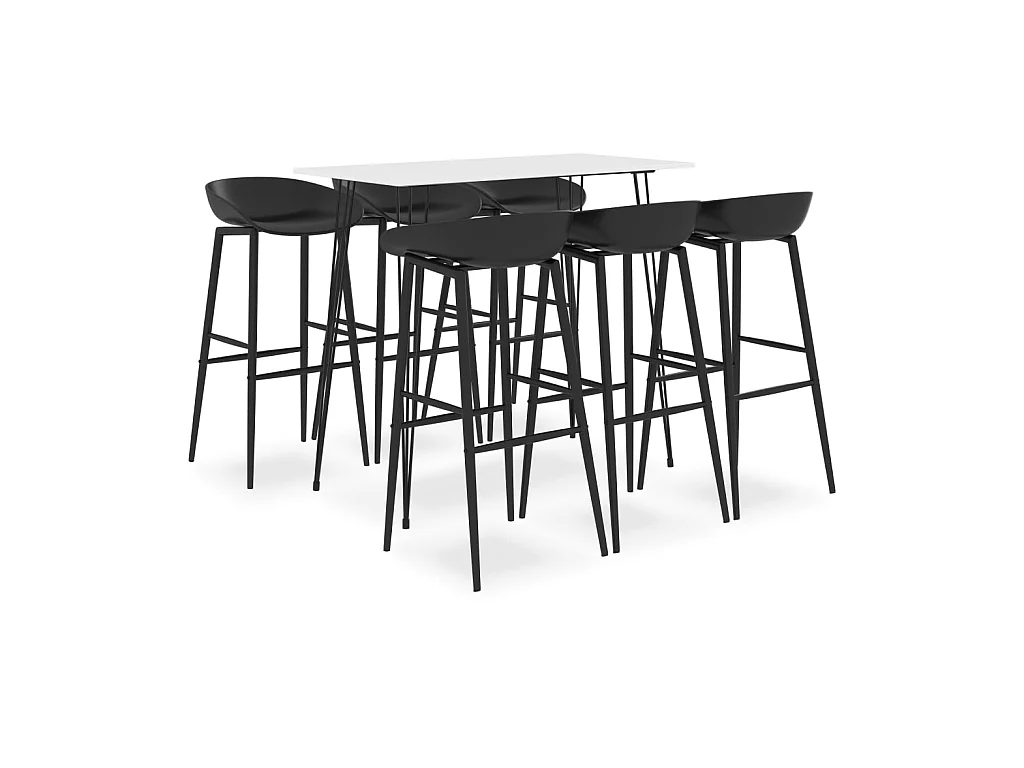 Ensemble de bar 7 pcs Blanc et noir 3
