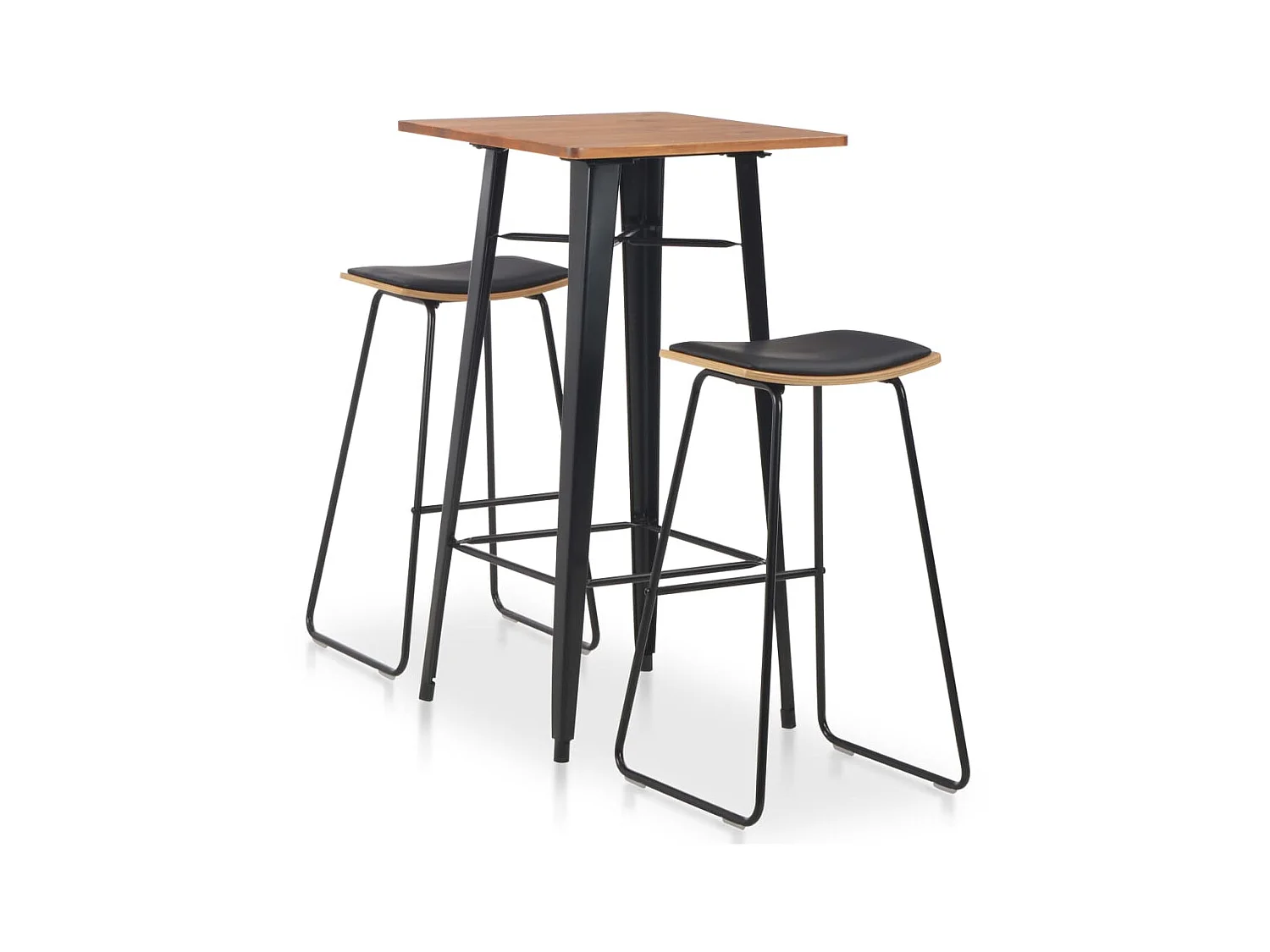 Mobilier de bar 3 pcs Acier Noir 2
