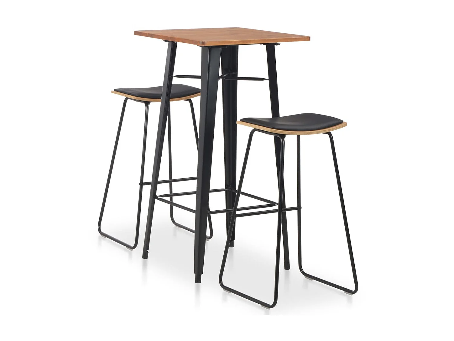 Mobilier de bar 3 pcs Acier Noir 2