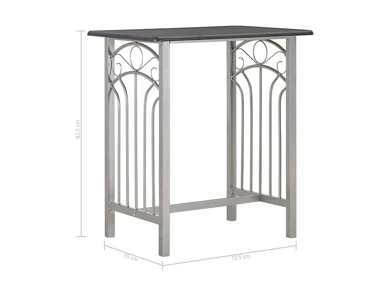 Ensemble de bar 3 pcs Bois et acier Noir