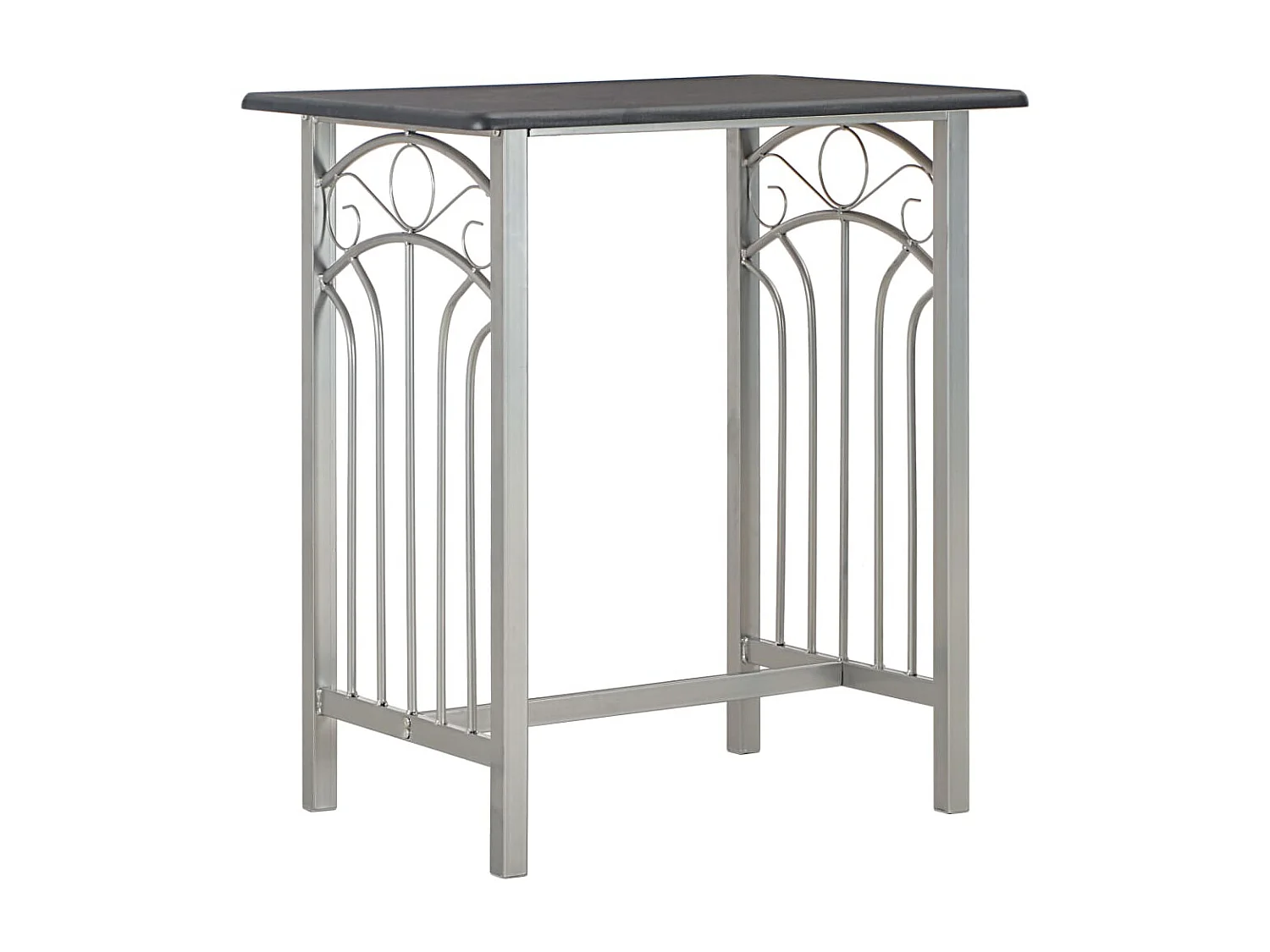 Ensemble de bar 3 pcs Bois et acier Noir