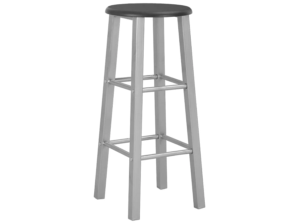 Ensemble de bar 3 pcs Bois et acier Noir