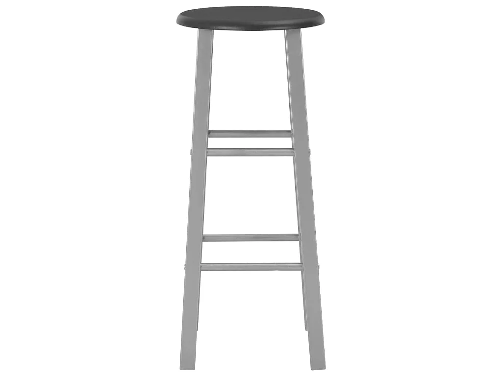 Ensemble de bar 3 pcs Bois et acier Noir