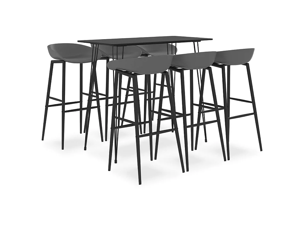 Ensemble de bar 7 pcs Noir et gris 8