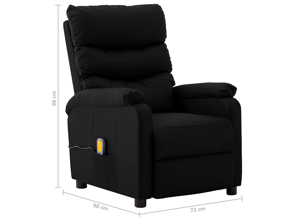 Fauteuil inclinable électrique de massage Noir Similicuir 4