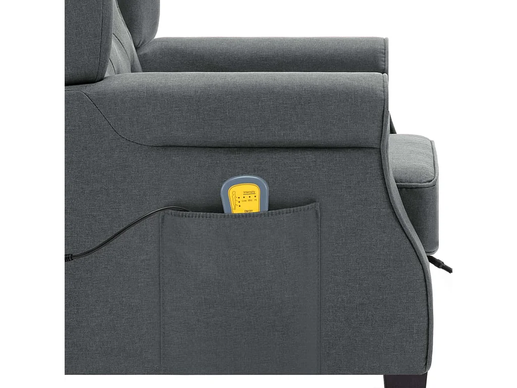 Fauteuil de massage avec repose-pied Gris clair Tissu
