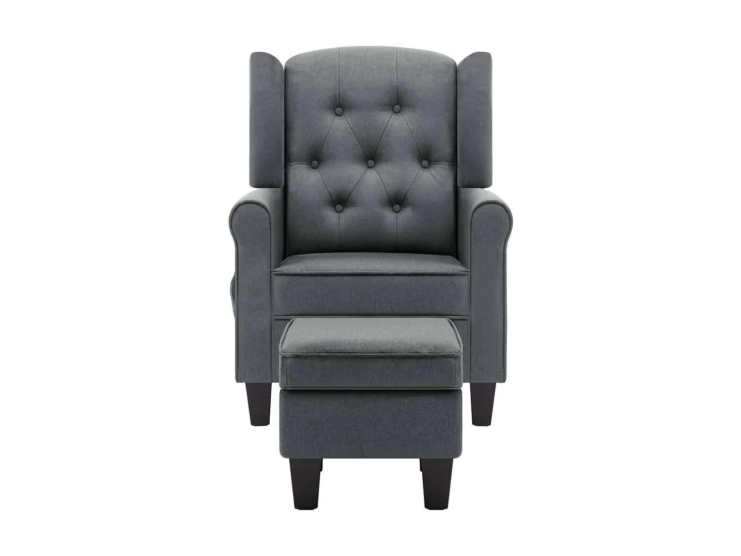 Fauteuil de massage avec repose-pied Gris clair Tissu