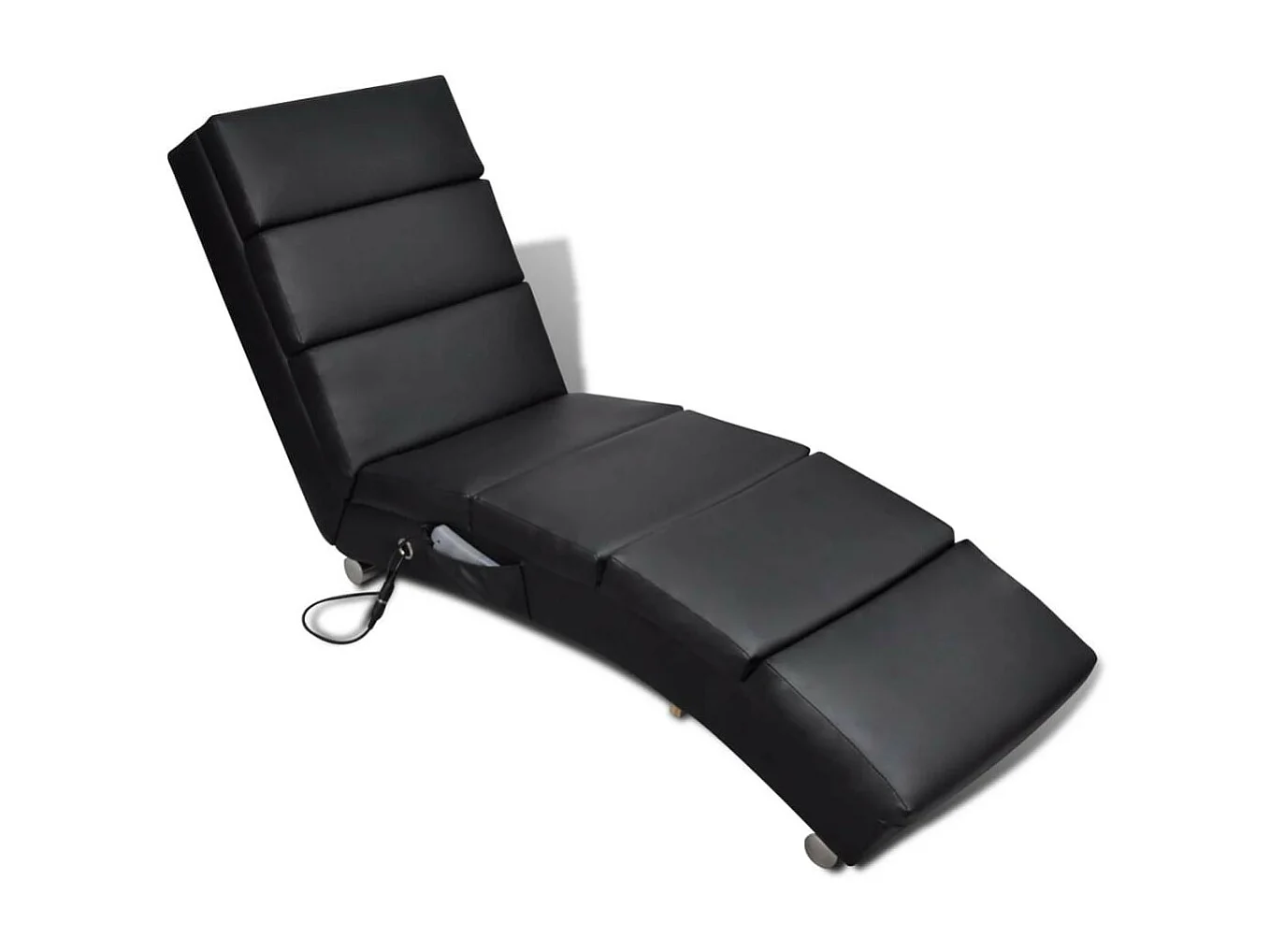 Chaise longue de massage Noir Similicuir