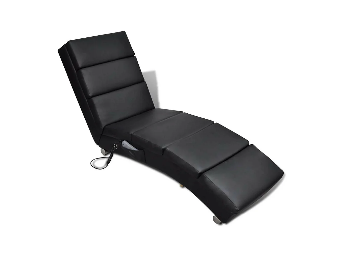 Chaise longue de massage Noir Similicuir