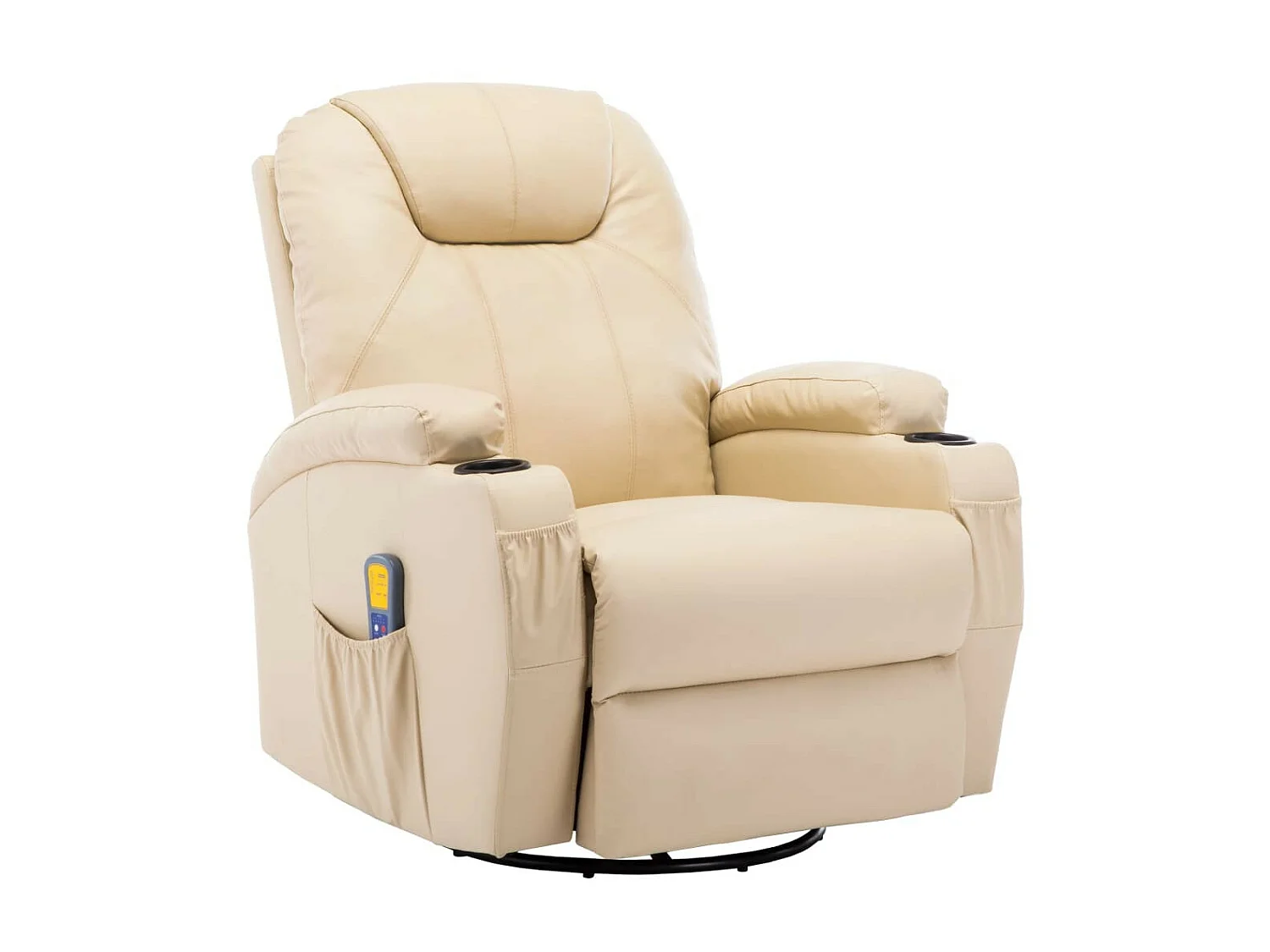 Fauteuil de massage inclinable électrique simili cuir beige Ripau
