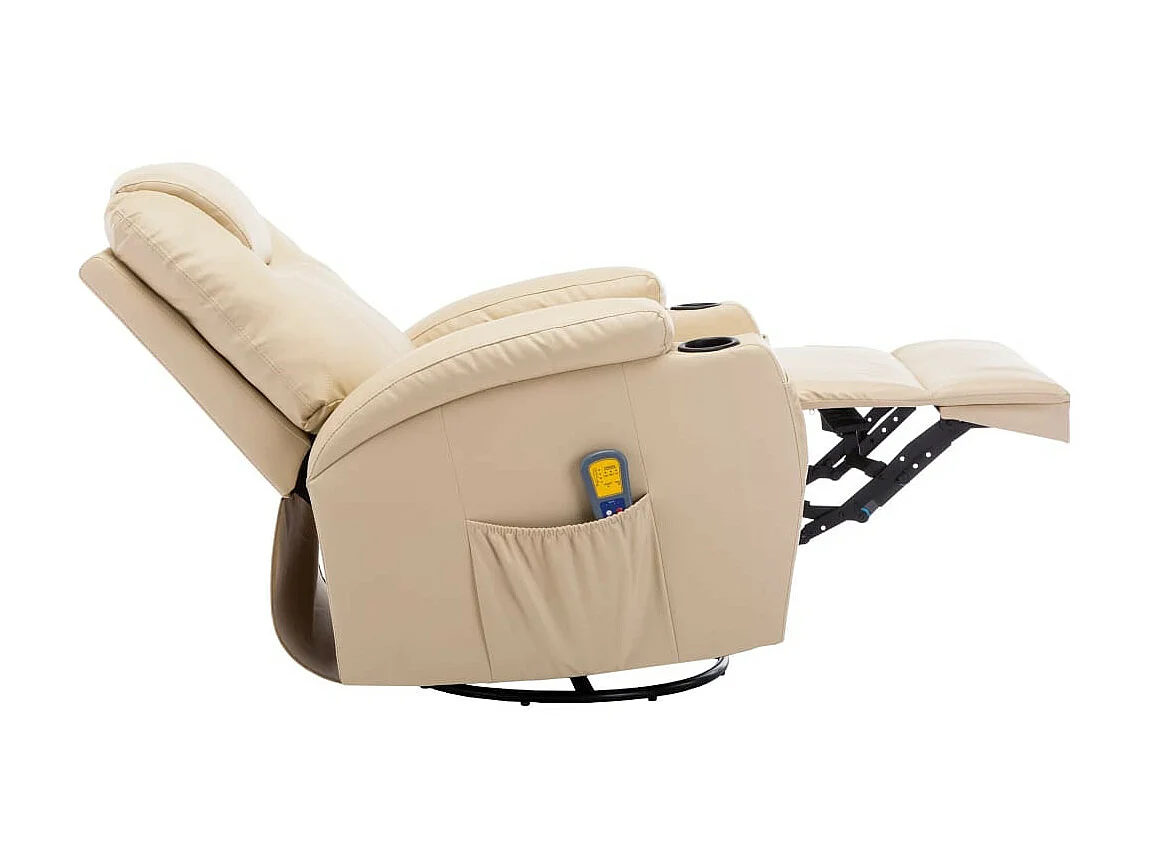 Fauteuil de massage inclinable électrique simili cuir beige Ripau