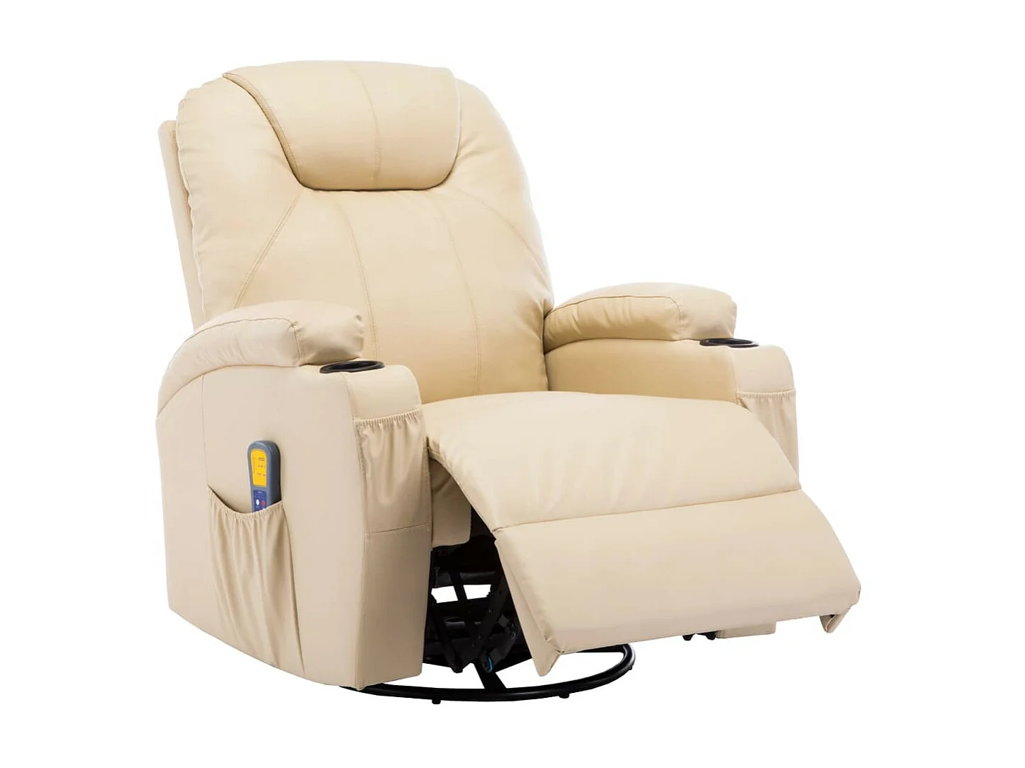 Fauteuil de massage inclinable électrique simili cuir beige Ripau