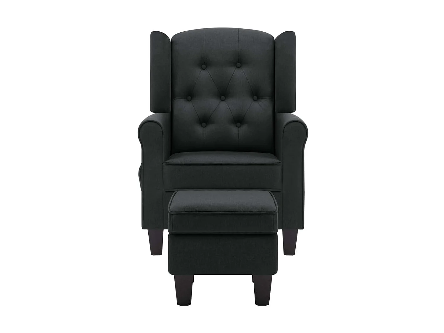 Fauteuil de massage avec repose-pied Gris foncé Tissu 2