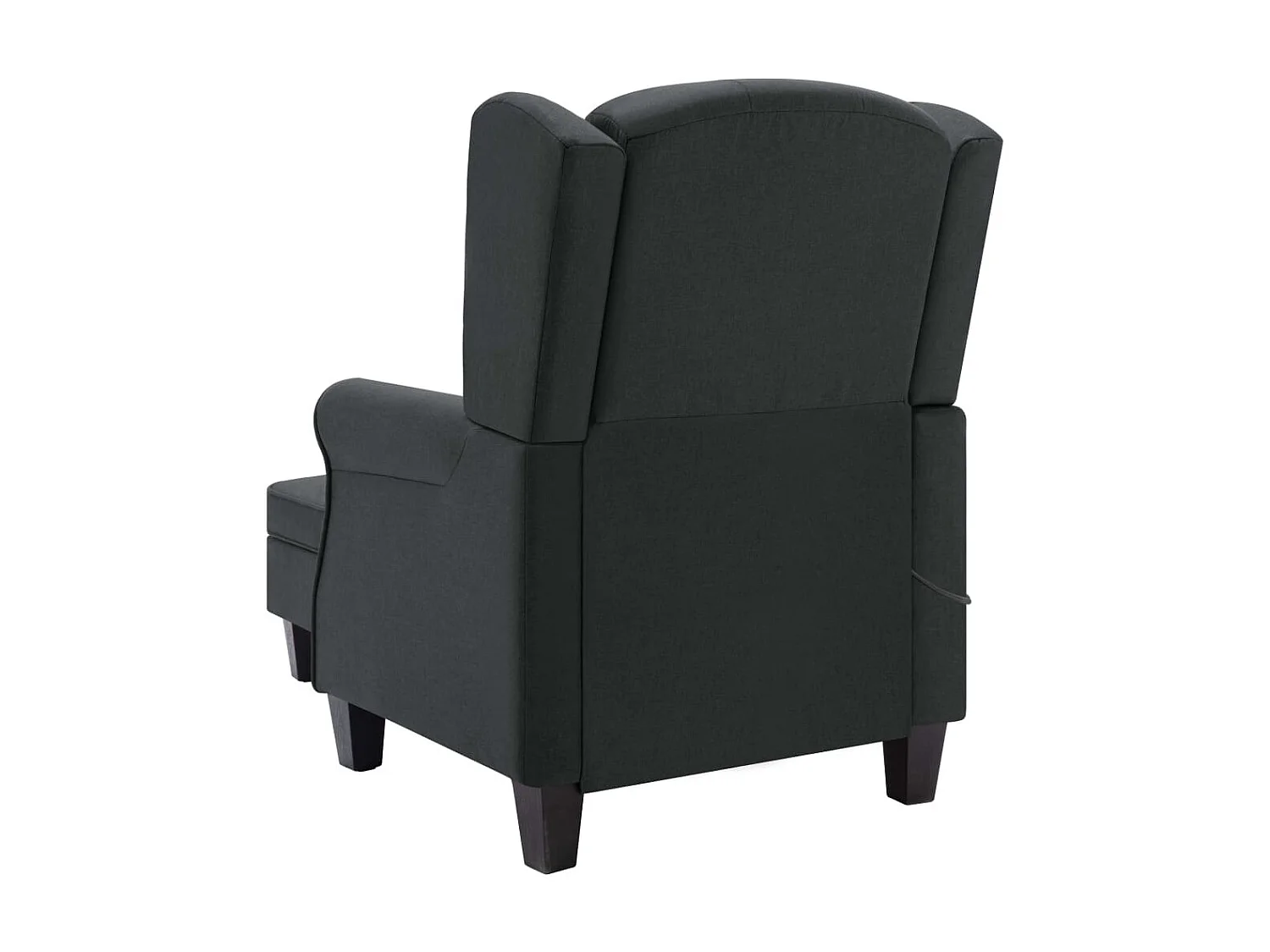 Fauteuil de massage avec repose-pied Gris foncé Tissu 2