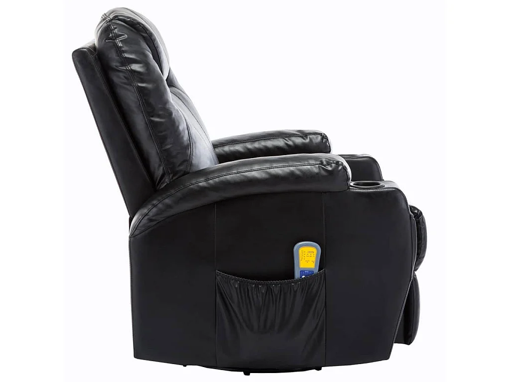 Fauteuil de massage inclinable électrique simili cuir noir Ripau