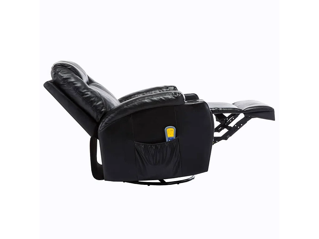 Fauteuil de massage inclinable électrique simili cuir noir Ripau