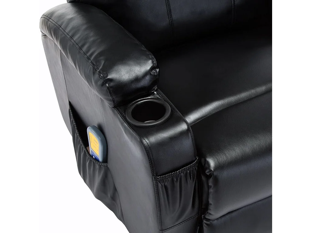 Fauteuil de massage inclinable électrique simili cuir noir Ripau