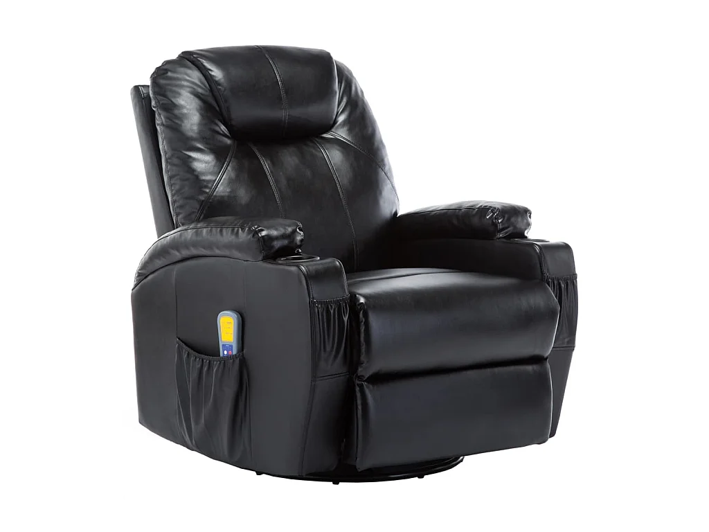 Fauteuil de massage inclinable électrique simili cuir noir Ripau
