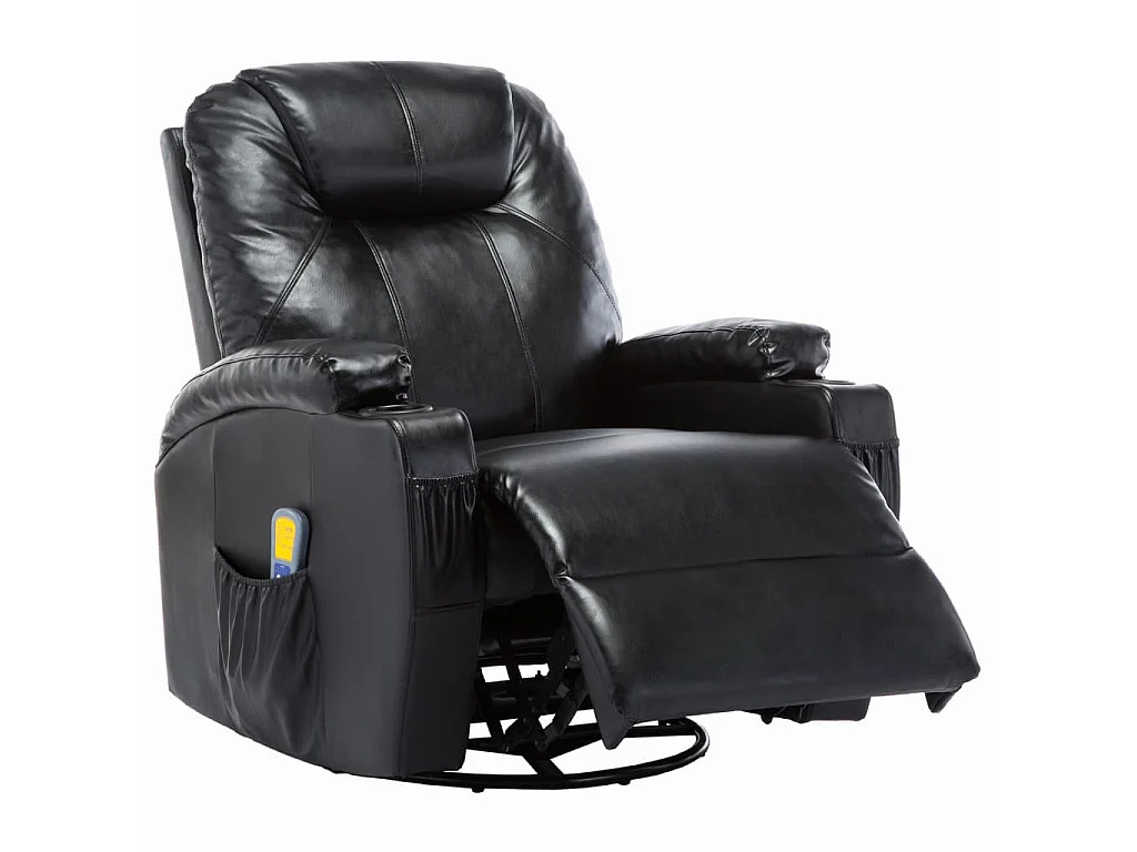 Fauteuil de massage inclinable électrique simili cuir noir Ripau