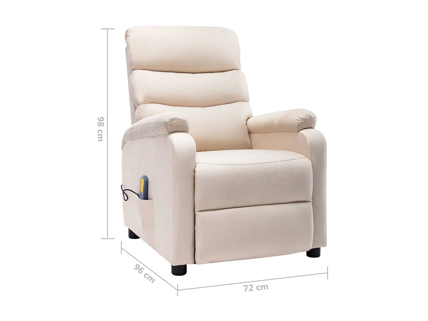 Fauteuil inclinable électrique de massage Crème Tissu 3