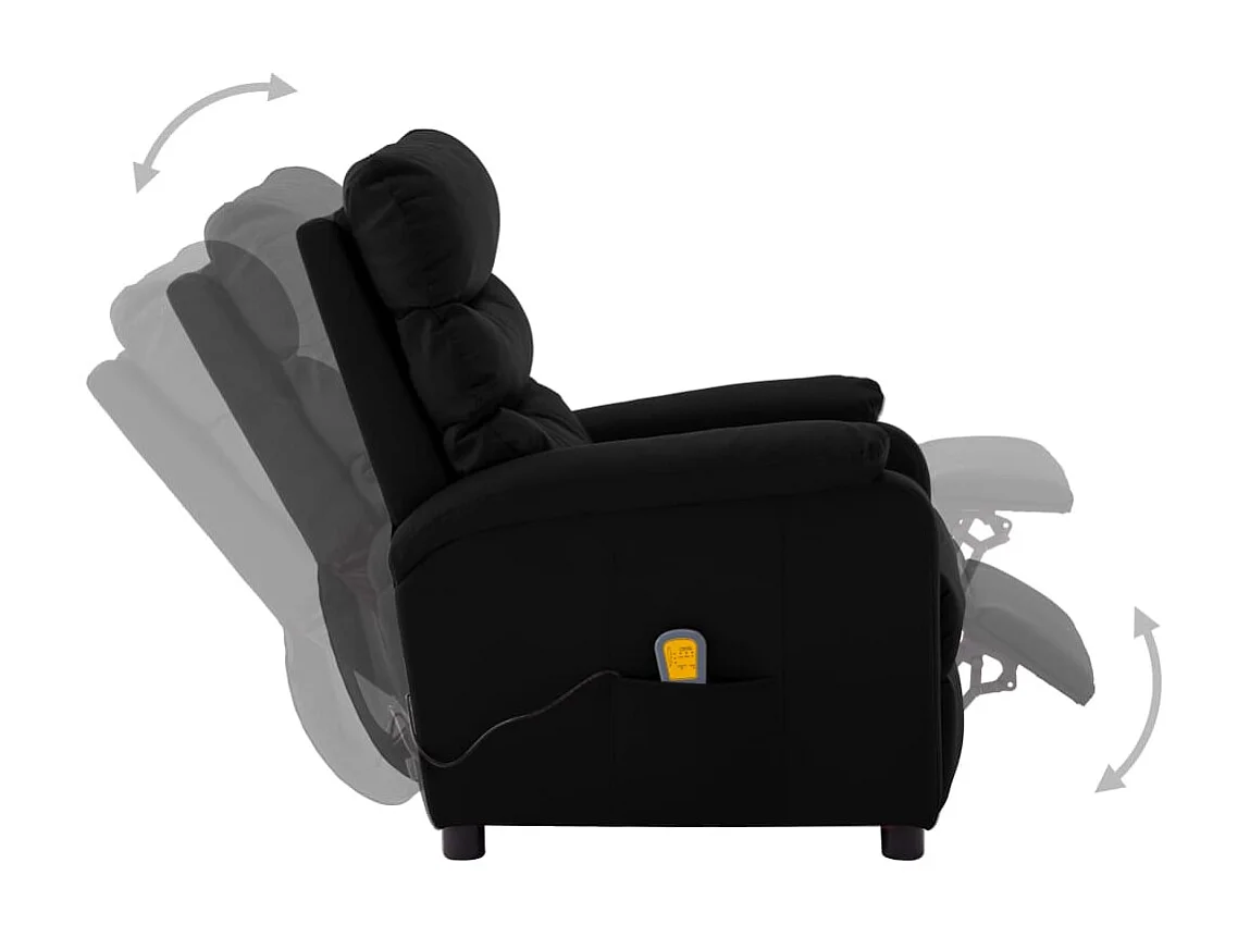 Fauteuil de massage inclinable Noir Similicuir 7