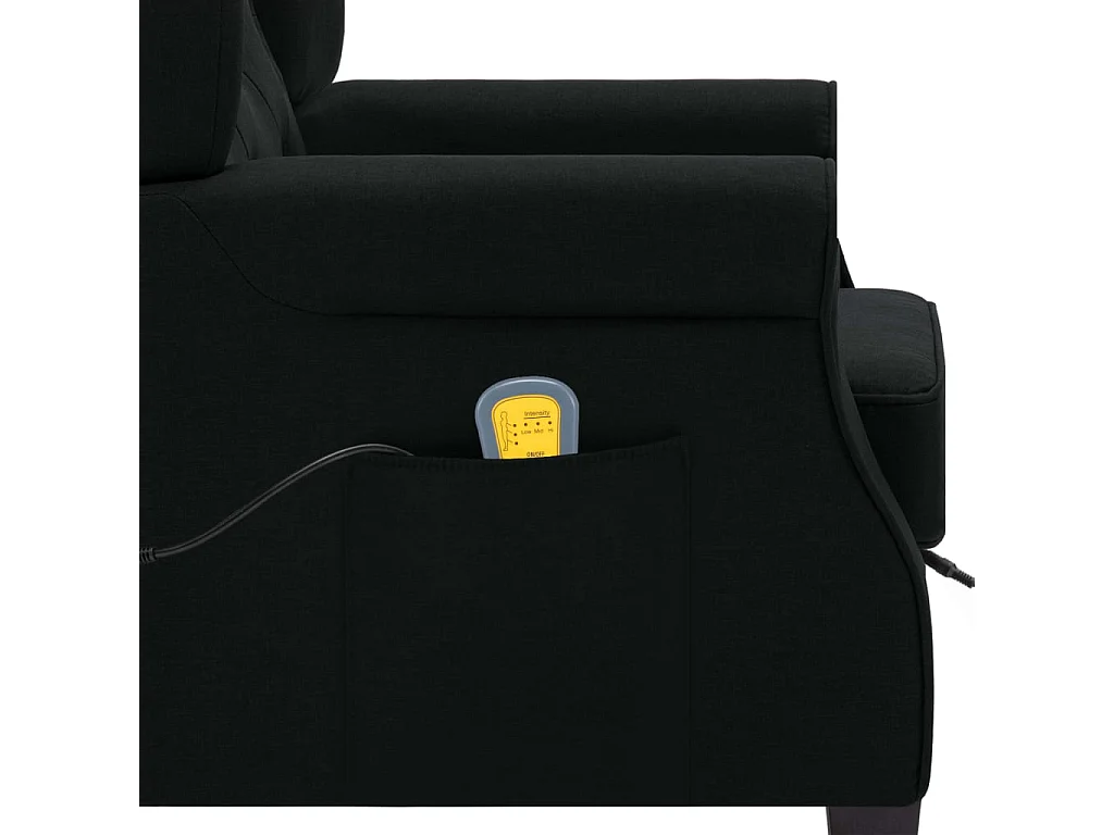 Fauteuil de massage avec repose-pied Noir Tissu