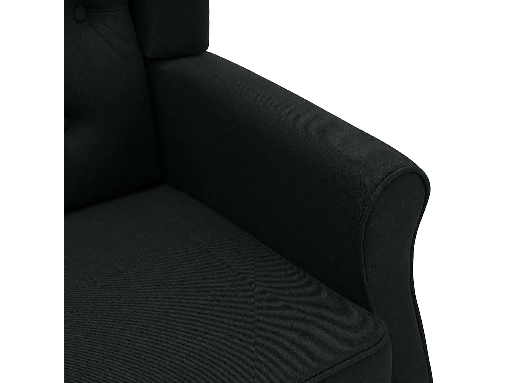 Fauteuil de massage avec repose-pied Noir Tissu
