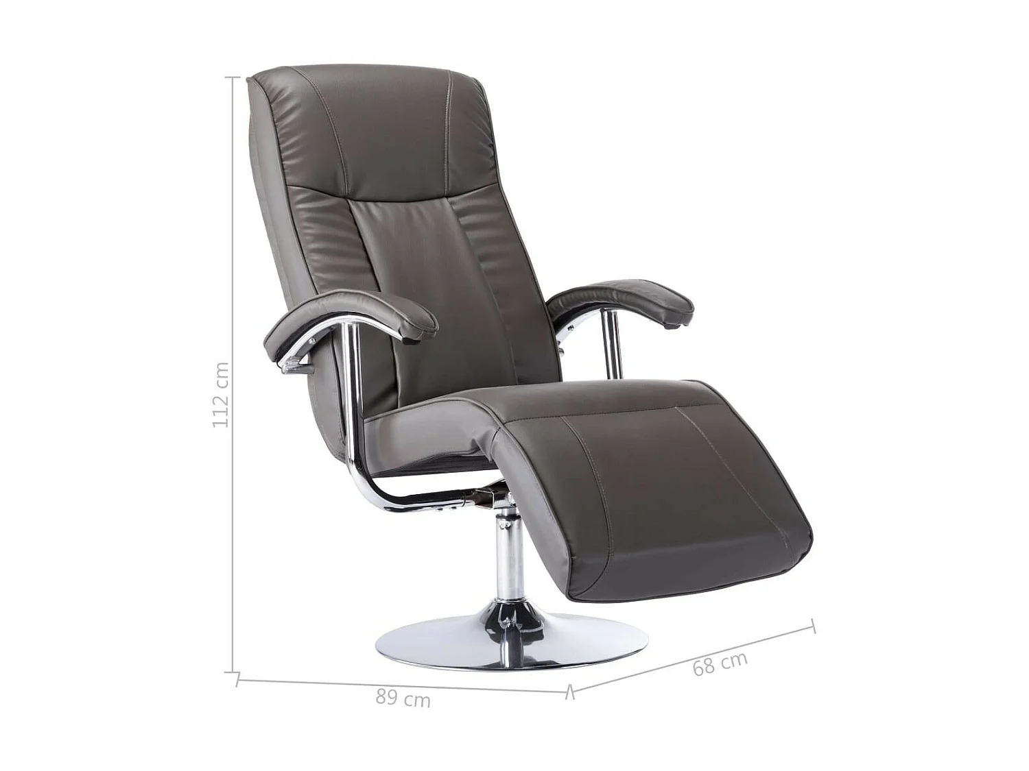 Fauteuil TV Gris Similicuir